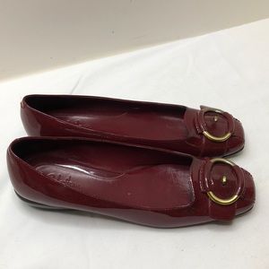 Cole Haan red patent flats size 7 1/2B EUC